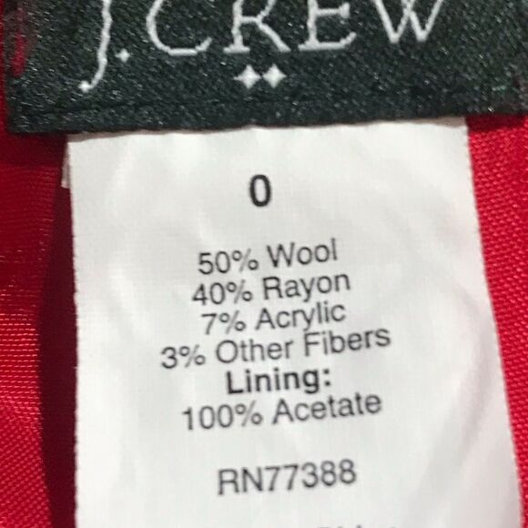 J Crew Red Wool Skirt Size 0 - Picture 7 of 9